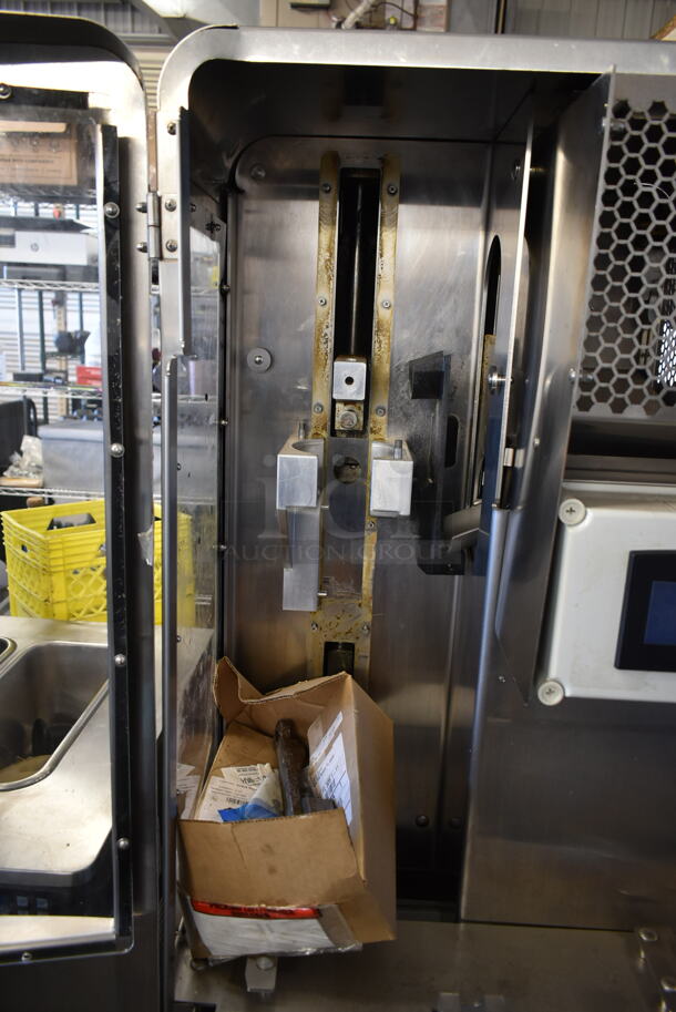 Fresh N Squeeze 2 CEN MFJ Stainless Steel Commercial Floor Style Automatic Citrus Juicer on Commercial Casters. 110 Volts, 1 Phase. Tested and Powers On But Parts Do Not Move - Image 9 of 10