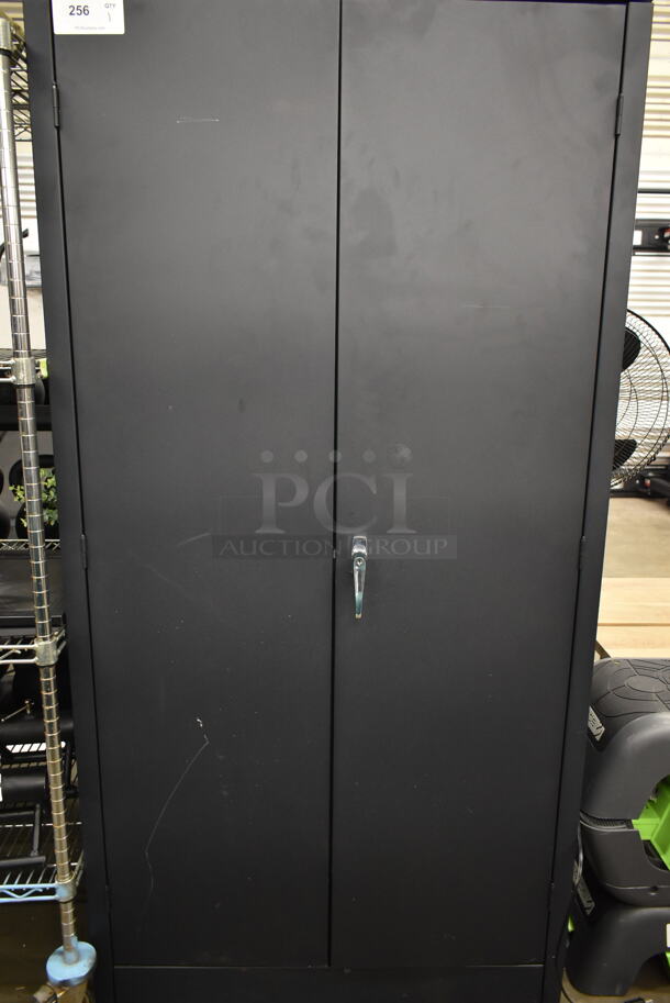 Black Metal 2 Door Cabinet. - Image 2 of 7