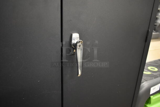 Black Metal 2 Door Cabinet. - Image 3 of 7