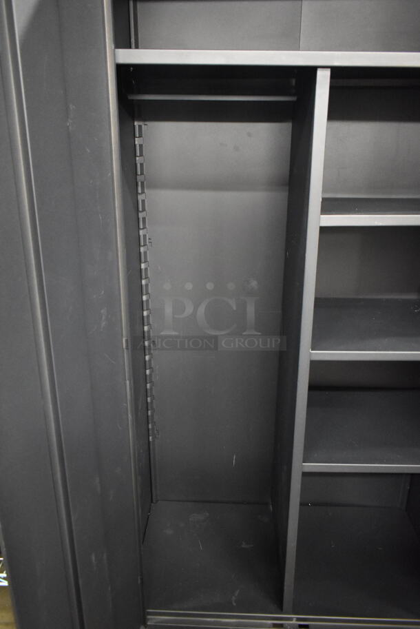 Black Metal 2 Door Cabinet. - Image 5 of 7