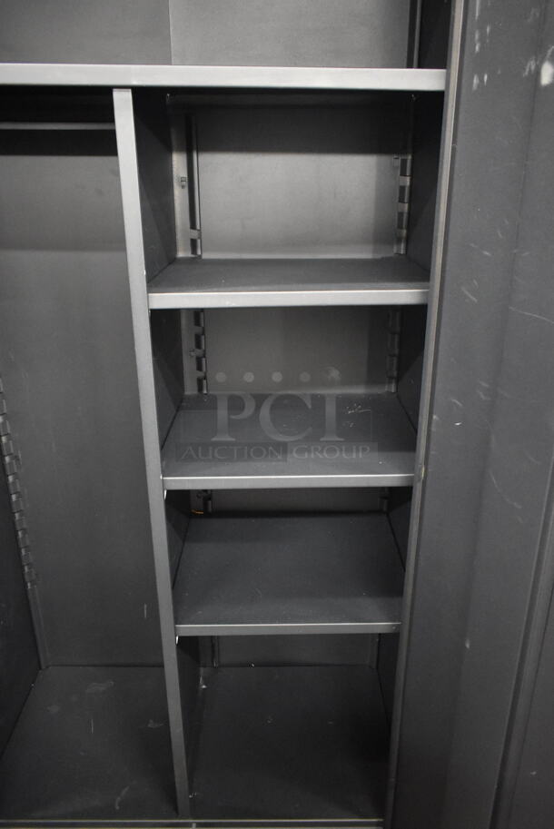 Black Metal 2 Door Cabinet. - Image 6 of 7
