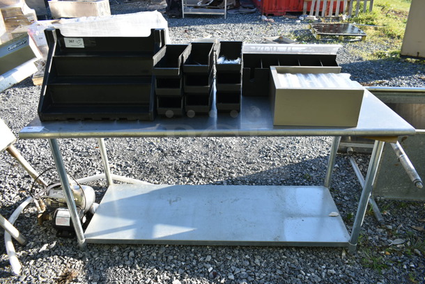 Stainless Steel Table w/ Metal Under Shelf. Does Not Include Contents. - Image 1 of 4