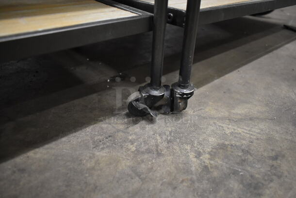 Wooden 2 Tier Cart w/ 2 Drawers and Metal Frame on Casters. - Image 5 of 5