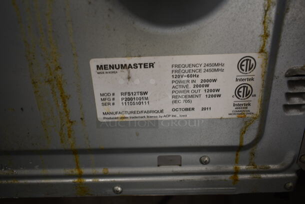 2011 Menumaster RFS12TSW Stainless Steel Commercial Countertop Microwave Oven. 120 Volts, 1 Phase. - Image 7 of 7