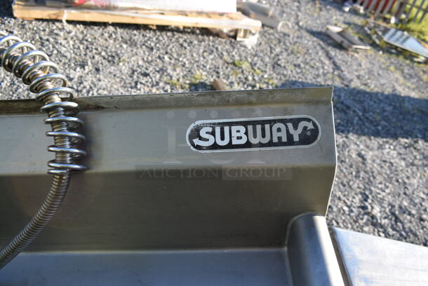 Stainless Steel Sink w/ Dual Drain Boards, Faucet, Handles and Spray Nozzle Attachment. Missing Some Legs. - Image 7 of 8