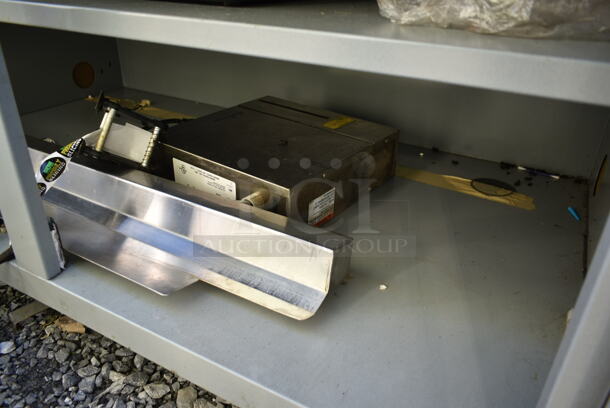 Duke Stainless Steel Commercial Counter w/ Back Splash, 2 Wood Pattern Doors and Contents. - Image 7 of 7