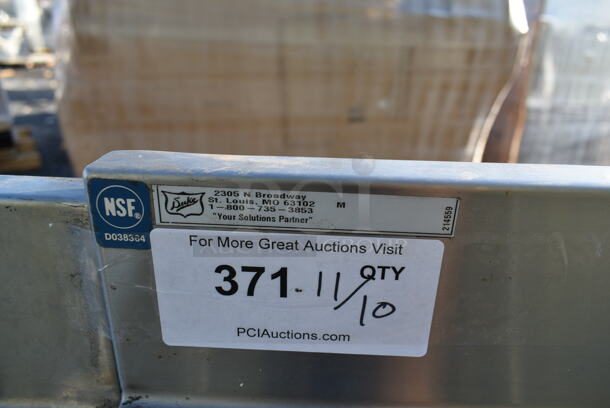 Duke Stainless Steel Commercial Counter w/ Back Splash, 3 Wood Pattern Doors - Image 4 of 7