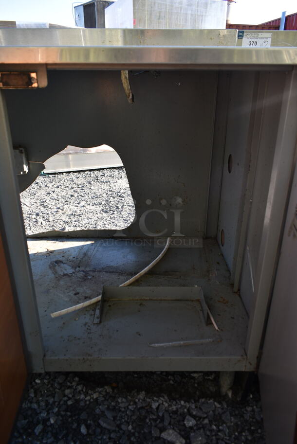 Duke Stainless Steel Commercial Counter w/ Back Splash, 3 Wood Pattern Doors - Image 7 of 7