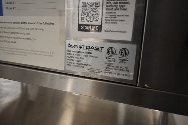 AvaToast BTA1600 Stainless Steel Commercial Countertop Contact Bun Toaster. 120 Volts, 1 Phase. Tested and Working! - Image 6 of 6