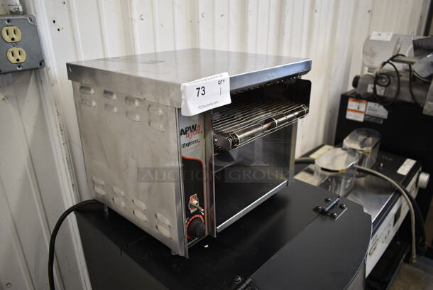 American Permanent Ware AT-EXPRESS Stainless Steel Commercial Countertop Electric Powered Conveyor Toaster Oven. 120 Volts, 1 Phase. Tested and Working! - Image 3 of 6