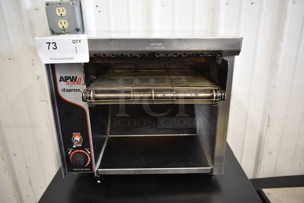 American Permanent Ware AT-EXPRESS Stainless Steel Commercial Countertop Electric Powered Conveyor Toaster Oven. 120 Volts, 1 Phase. Tested and Working! - Image 4 of 6