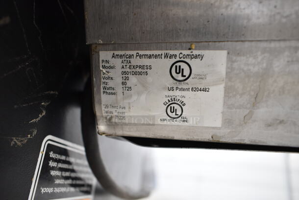 American Permanent Ware AT-EXPRESS Stainless Steel Commercial Countertop Electric Powered Conveyor Toaster Oven. 120 Volts, 1 Phase. Tested and Working! - Image 6 of 6