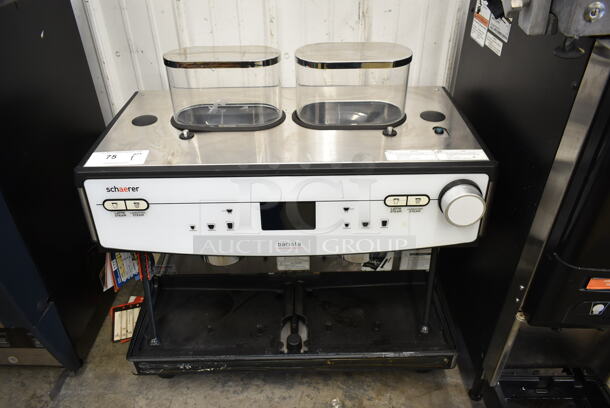 2018 Schaerer Barista Stainless Steel Commercial Countertop 2 Group Espresso Machine w/ 2 Steam Wands and 2 Hoppers. 208/240 Volts, 1 Phase. - Image 1 of 9