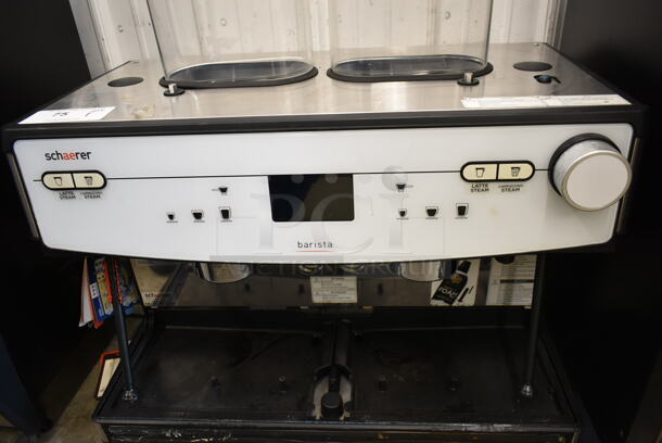 2018 Schaerer Barista Stainless Steel Commercial Countertop 2 Group Espresso Machine w/ 2 Steam Wands and 2 Hoppers. 208/240 Volts, 1 Phase. - Image 8 of 9