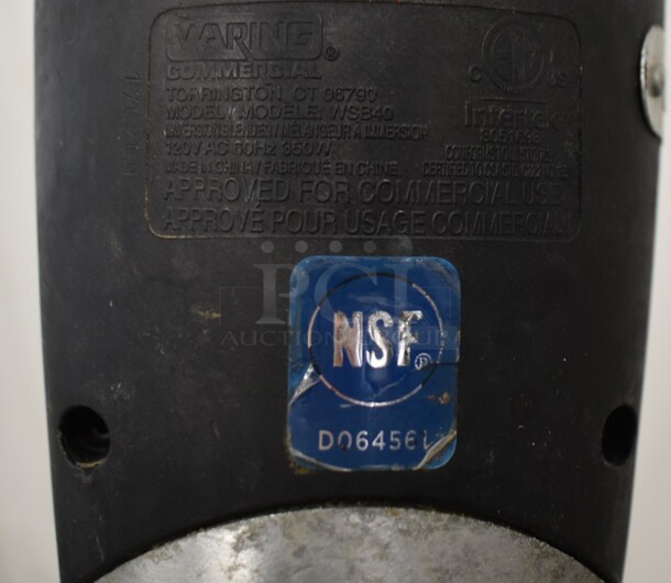 Waring WSB40 Stainless Steel Commercial Immersion Blender. 120 Volts, 1 Phase. Cannot Test Due To Cut Power Cord - Image 7 of 7