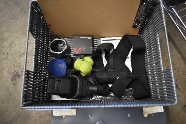 ALL ONE MONEY! Lot of Various Items in Gray Basket Including Strap. - Image 4 of 4