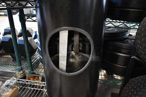 Black Metal Trash Can w/ Top Wipe Dispenser. - Image 5 of 5