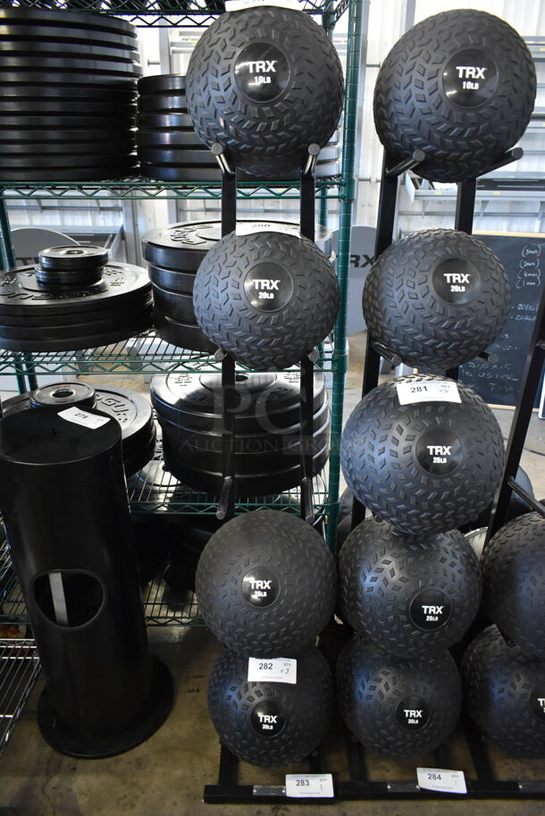 Power Systems Metal 5 Tier Black Medicine Ball Tree. Does Not Come w/ Contents. - Image 1 of 3