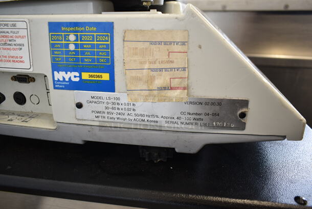 Easy Weigh LS-100 Metal Commercial Countertop 30 Pound Capacity Food Portioning Scale. Tested and Working! - Image 5 of 9