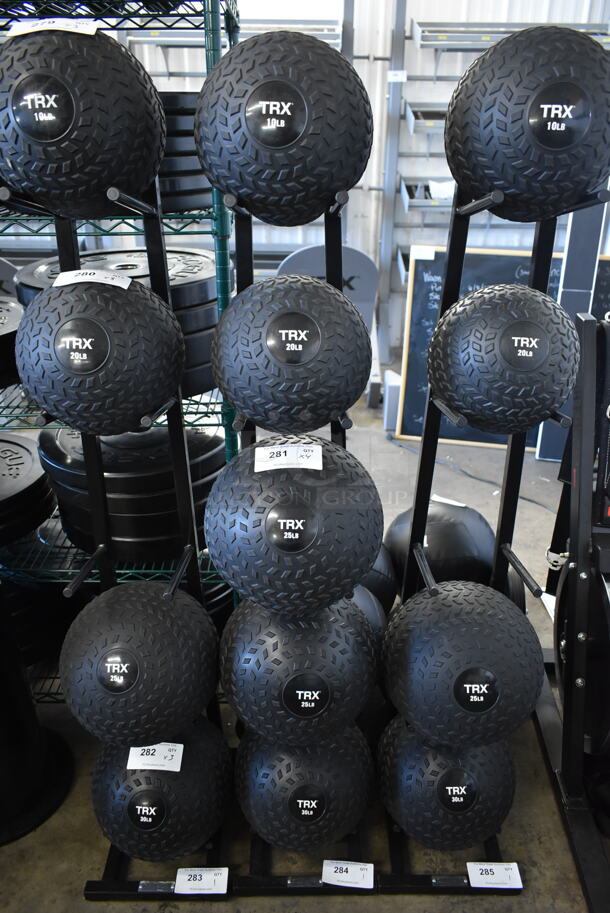 Power Systems Metal 5 Tier Black Medicine Ball Tree. Does Not Come w/ Contents. - Image 1 of 4