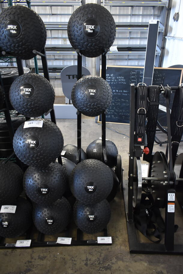 Power Systems Metal 5 Tier Black Medicine Ball Tree. Does Not Come w/ Contents. - Image 1 of 4