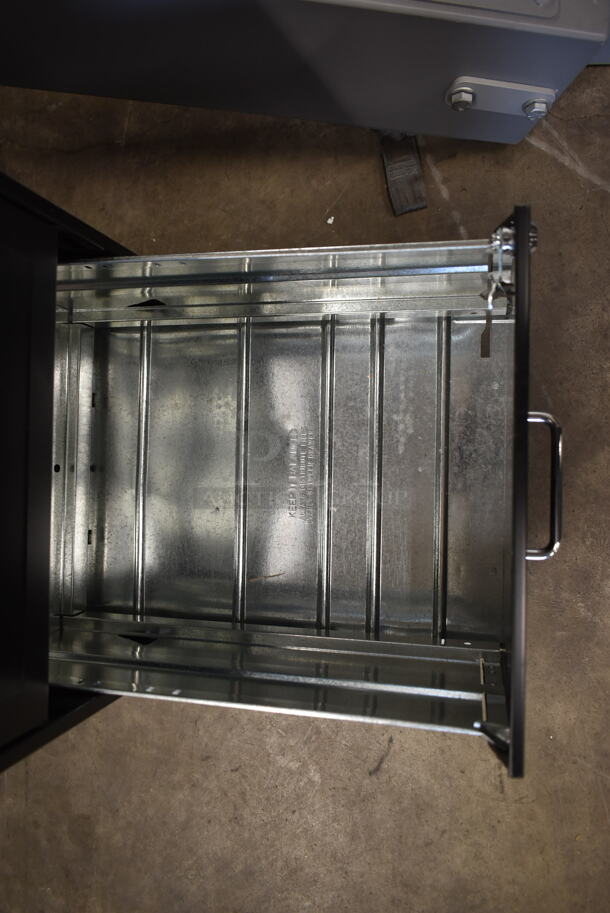 Metal Black 2 Drawer Filing Cabinet on Casters. Comes w/ Key. - Image 5 of 7