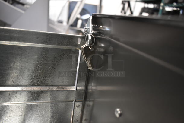Metal Black 2 Drawer Filing Cabinet on Casters. Comes w/ Key. - Image 6 of 7
