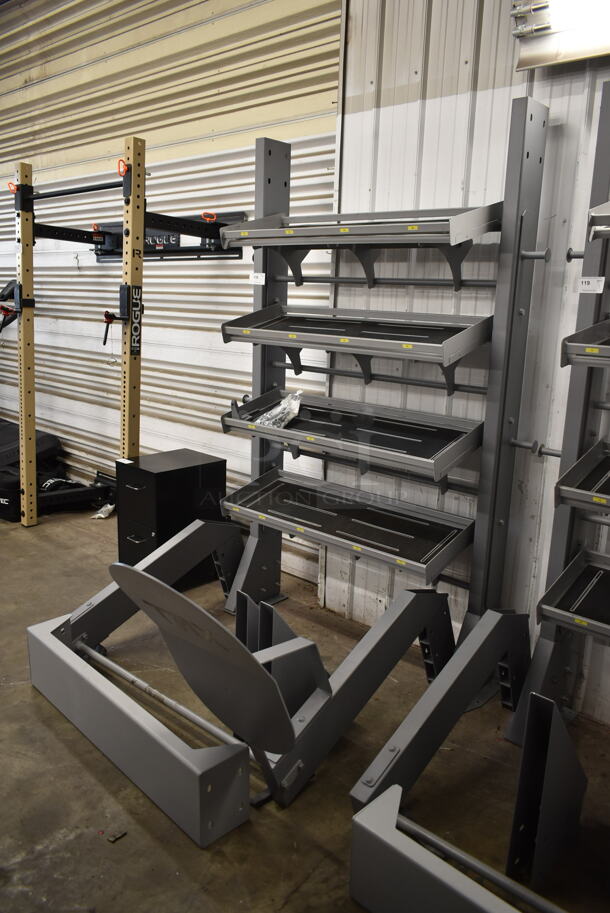 TRX Metal Gray Floor Style 4 Tier Suspension Bay w/ Dumbbell Racks and Target Pull Up Bar. - Image 5 of 8