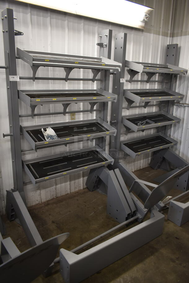 TRX Metal Gray Floor Style 4 Tier Suspension Bay w/ Dumbbell Racks and Target Pull Up Bar. - Image 7 of 8