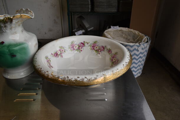 ALL ONE MONEY! Lot of 2 Ceramic Items; Bowl and Pitcher. - Image 2 of 6