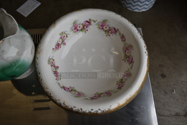 ALL ONE MONEY! Lot of 2 Ceramic Items; Bowl and Pitcher. - Image 3 of 6