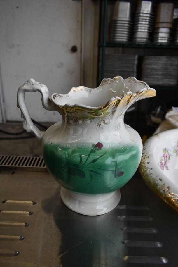 ALL ONE MONEY! Lot of 2 Ceramic Items; Bowl and Pitcher. - Image 4 of 6
