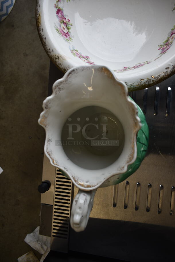 ALL ONE MONEY! Lot of 2 Ceramic Items; Bowl and Pitcher. - Image 5 of 6