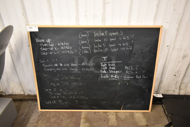 Wood Pattern Framed Black Board. - Image 1 of 4