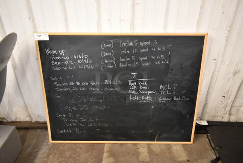 Wood Pattern Framed Black Board.
