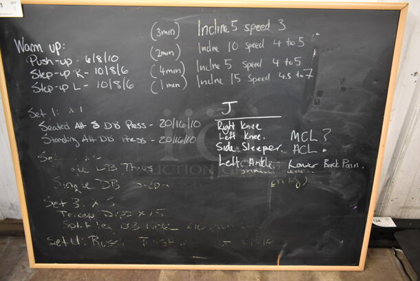 Wood Pattern Framed Black Board. - Image 2 of 4