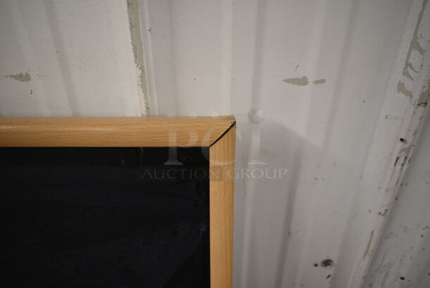 Wood Pattern Framed Black Board. - Image 3 of 4