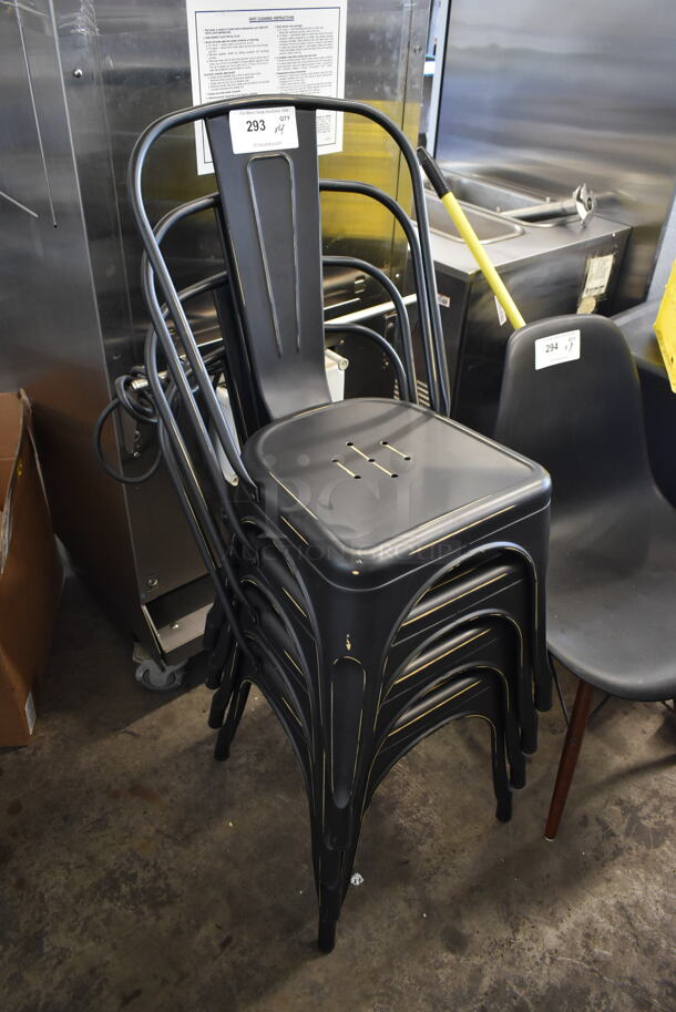 4 Metal Tolix Style Dining Height Patio Chairs. 4 Times Your Bid! - Image 2 of 4