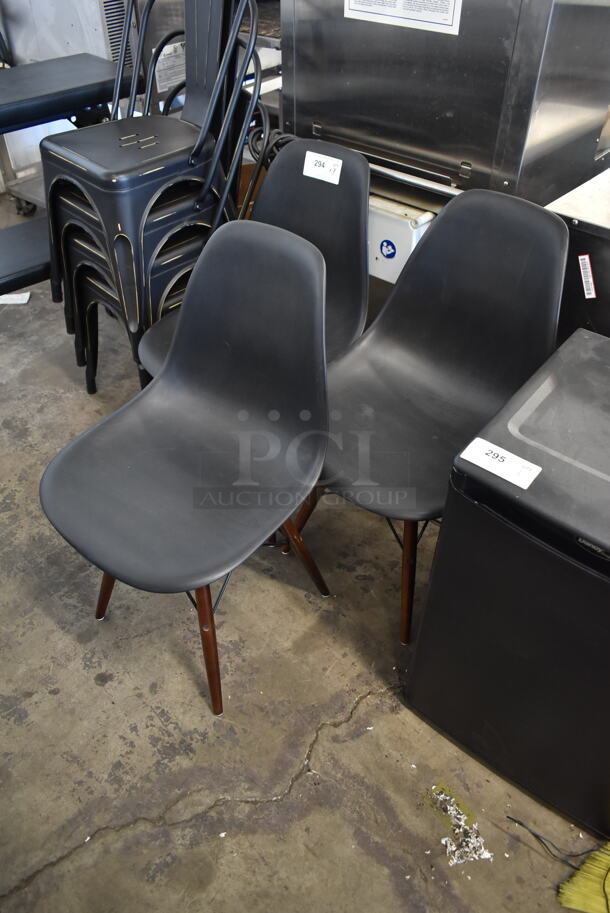 3 Metal and Poly Black Dining Height Chairs. 3 Times Your Bid! - Image 2 of 3