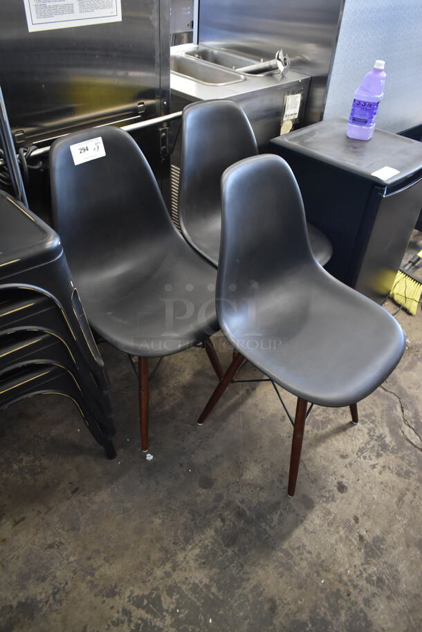 3 Metal and Poly Black Dining Height Chairs. 3 Times Your Bid! - Image 3 of 3