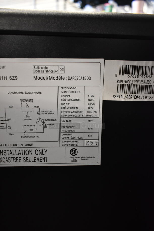 Danby DAR026A1BDD Metal Mini Cooler. 115 Volts, 1 Phase. Tested and Working! - Image 8 of 9