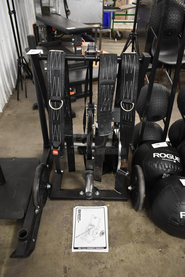 Run Rocket RR-112.3 Black Metal Floor Style Variable Resistance Pulley w/ Tether. - Image 1 of 8