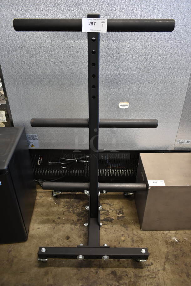 Rogue Black Metal Bumper Plate Weight Rack on Commercial Casters. - Image 1 of 5