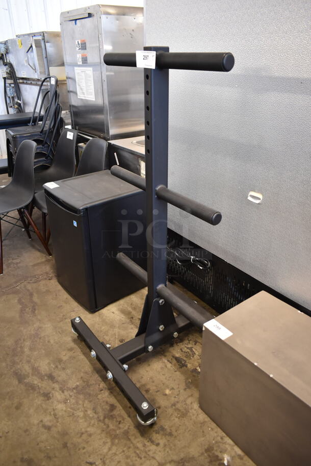 Rogue Black Metal Bumper Plate Weight Rack on Commercial Casters. - Image 4 of 5