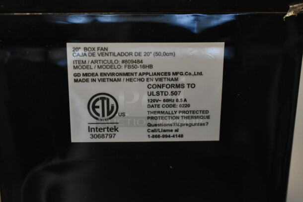 Utilitech FB50-16HB Black Poly Box Fan. 120 Volts, 1 Phase. Tested and Working! - Image 5 of 7