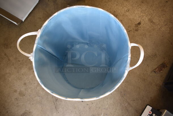 White and Blue Basket w/ Handles. - Image 2 of 5