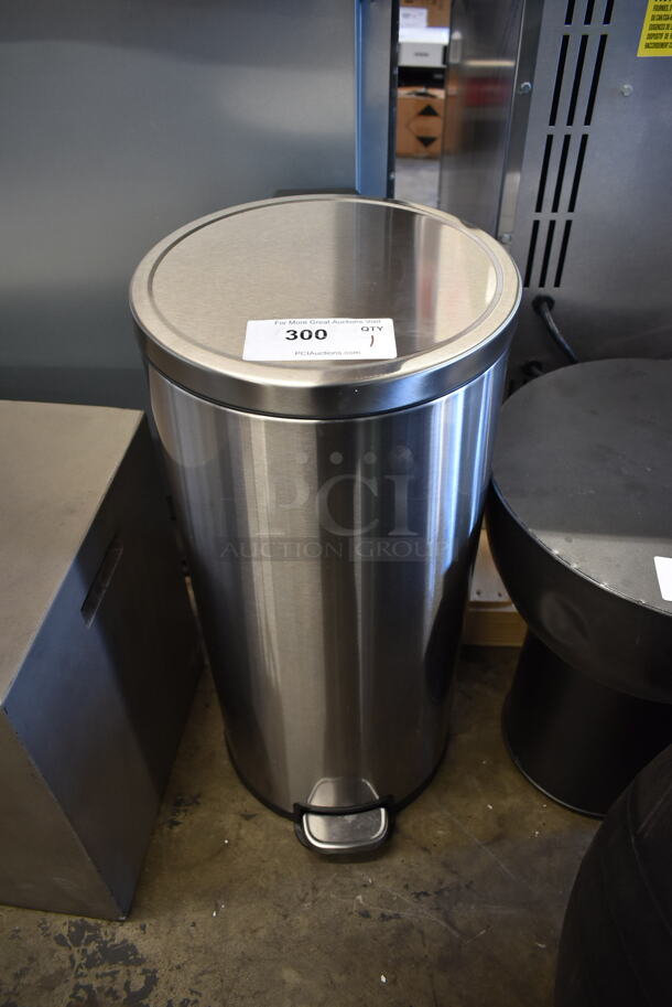 Stainless Steel Trash Can w/ Foot Pedal. - Image 1 of 5