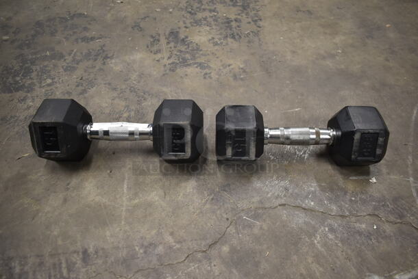 2 CFF Metal 15 Pound Rubber Hex Dumbbells. 2 Times Your Bid! - Image 2 of 6