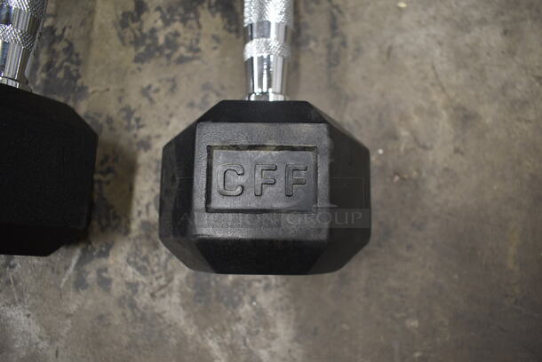 2 Metal 12 Pound Rubber Hex Dumbbells. Stock Picture - Cosmetic Condition May Vary. 2 Times Your Bid! - Image 5 of 6