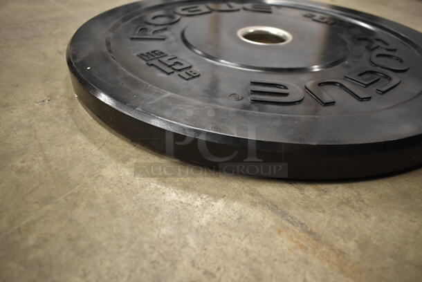 6 Rogue Metal 15 Pound Bumper Plates. 6 Times Your Bid! - Image 6 of 6